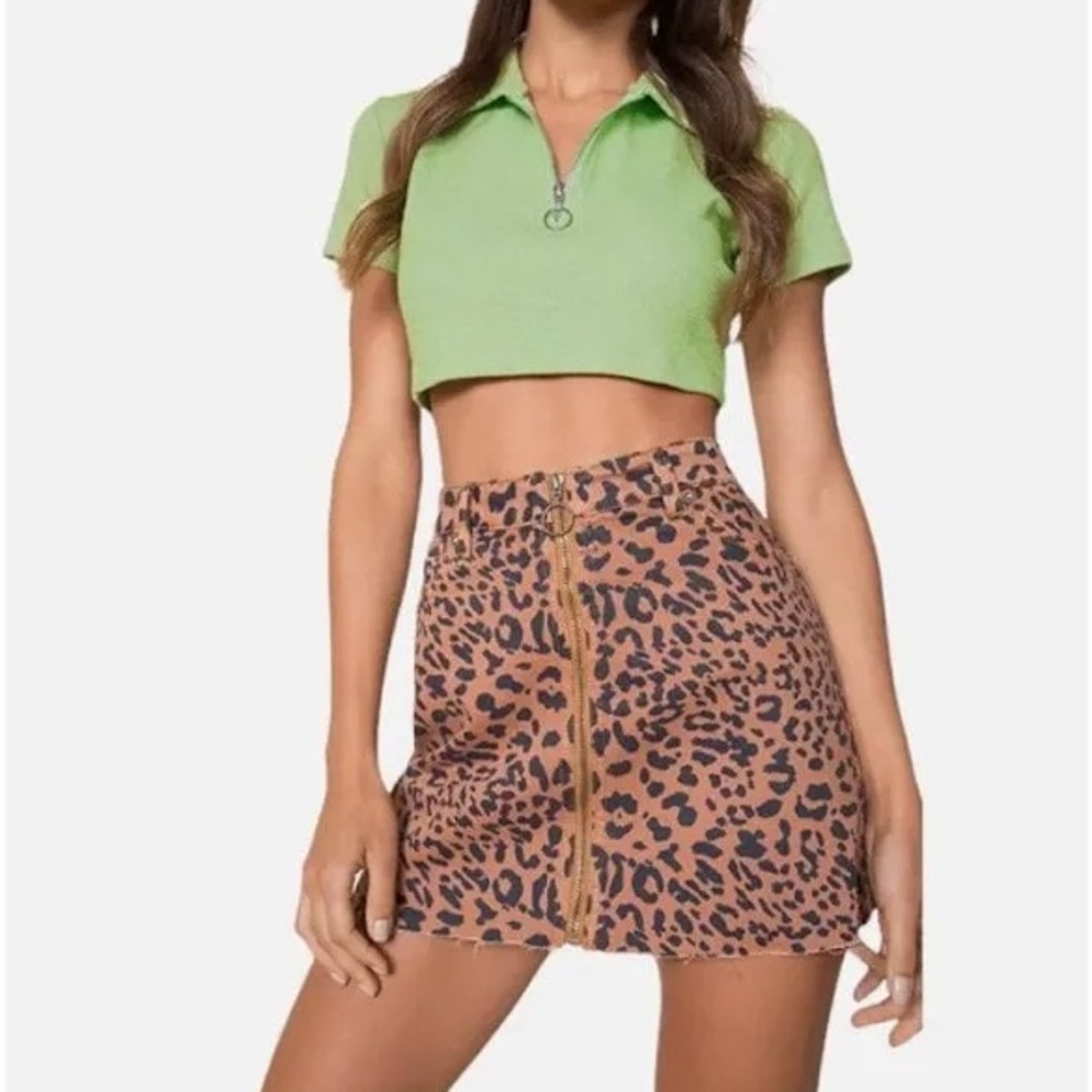 Leopard Print Mini Skirt